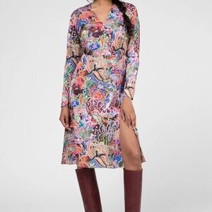 Tommy Hilfiger Floral Midi Dress with Plaid Blazer